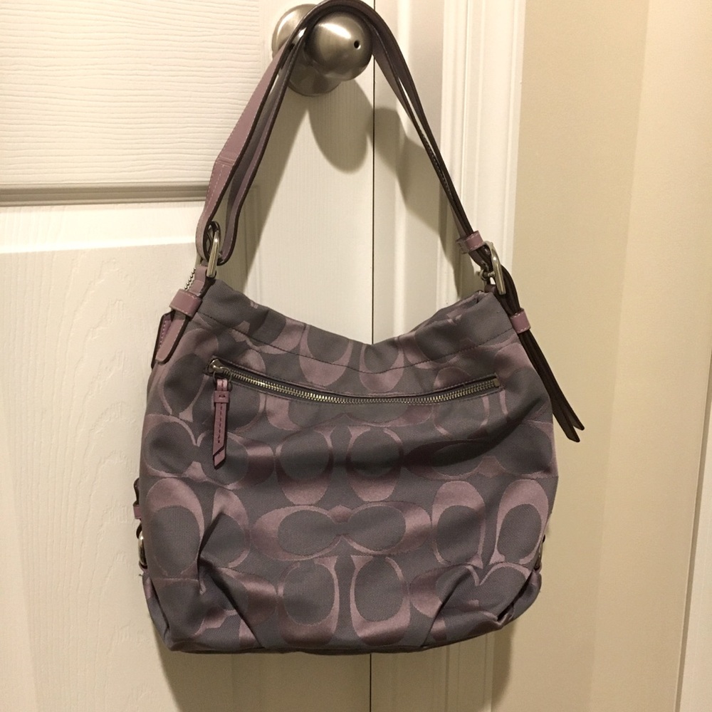 Coach Cloth Signature Hobo Bag